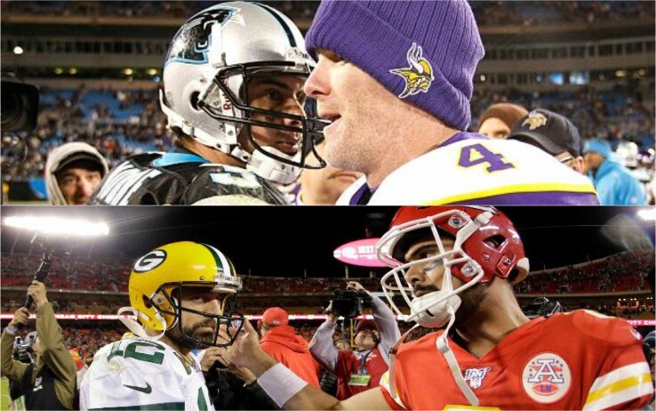 In altro Matt Moore abbraccia Brett Favre nel 2009, in basso Aaron Rodgers domenica scorsa In altro Matt Moore abbraccia Brett Favre nel 2009, in basso Aaron Rodgers domenica scorsa