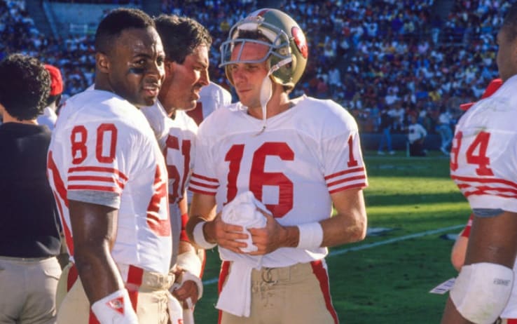 Joe Montana (a destra) e Jerry Rice Joe Montana (a destra) e Jerry Rice