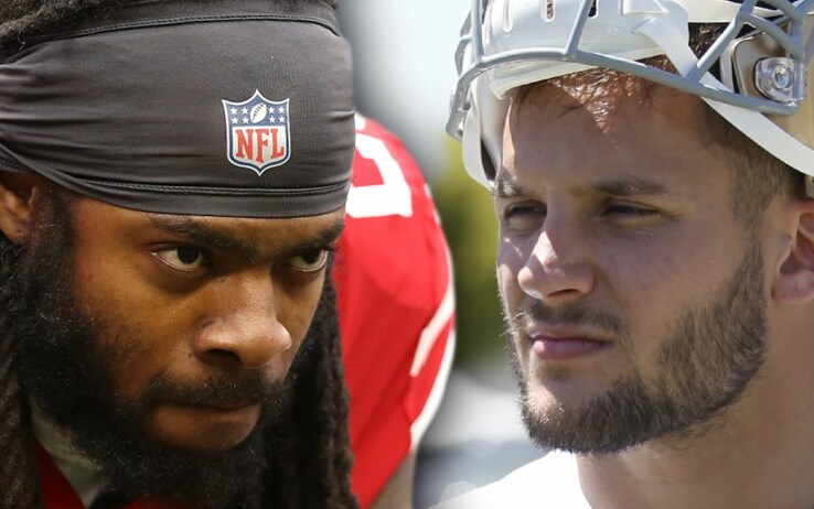 Richard Sherman (a sinistra) e Nick Bosa