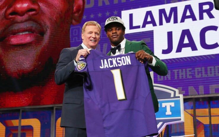 Lamar Jackson, scelta numero 32 nel draft del 2018 Lamar Jackson, scelta numero 32 nel draft del 2018