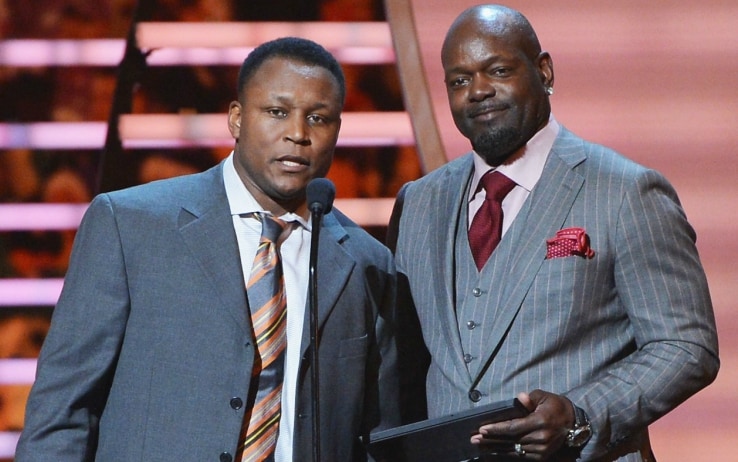Barry Sanders ed Emmitt Smith agli NFL Honor del 2014 alla Radio City Music Hall Barry Sanders ed Emmitt Smith agli NFL Honor del 2014 alla Radio City Music Hall