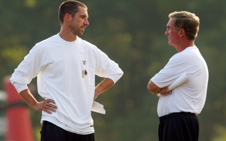 Kyle Shanahan assieme al papà Mike, ai tempi OC ed HC dei Redskins Kyle Shanahan assieme al papà Mike, ai tempi OC ed HC dei Redskins