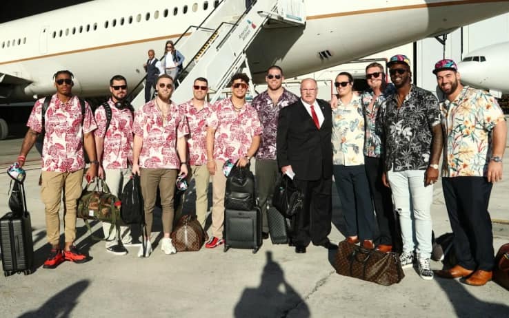 Reid e i Chiefs prima della partenza per Miami