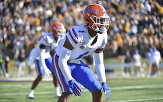 COLUMBIA, MISSOURI - NOVEMBER 16: Defensive back CJ Henderson #1 of the Florida Gators in action against the Missouri Tigers at Faurot Field/Memorial Stadium on November 16, 2019 in Columbia, Missouri.