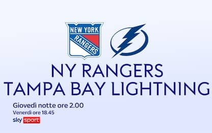 NHL, NY Rangers-Tampa Bay Lightning oggi su Sky