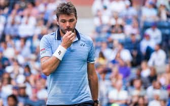 NEW YORK, NEW YORK - SEPTEMBER 03: Stan Wawrinka of Switzerland in between points during his Men's quarterfinals match against Danill Medvedev of Russia on day nine of the US Open at the USTA Billie Jean King National Tennis Center on September 03, 2019 in Queens borough of New York City. (Photo by Chaz Niell/Getty Images)