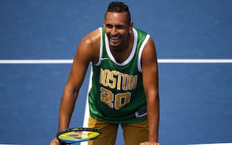 NEW YORK, NEW YORK - AUGUST 20: Nick Kyrgios of Australia in action during a practice session before the start of the US Open at USTA Billie Jean King National Tennis Center on August 20, 2019 in New York City. (Photo by TPN/Getty Images)