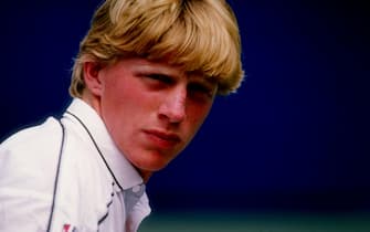 1985:  Boris Becker looks on. Mandatory Credit: T. G. Higgins  /Allsport