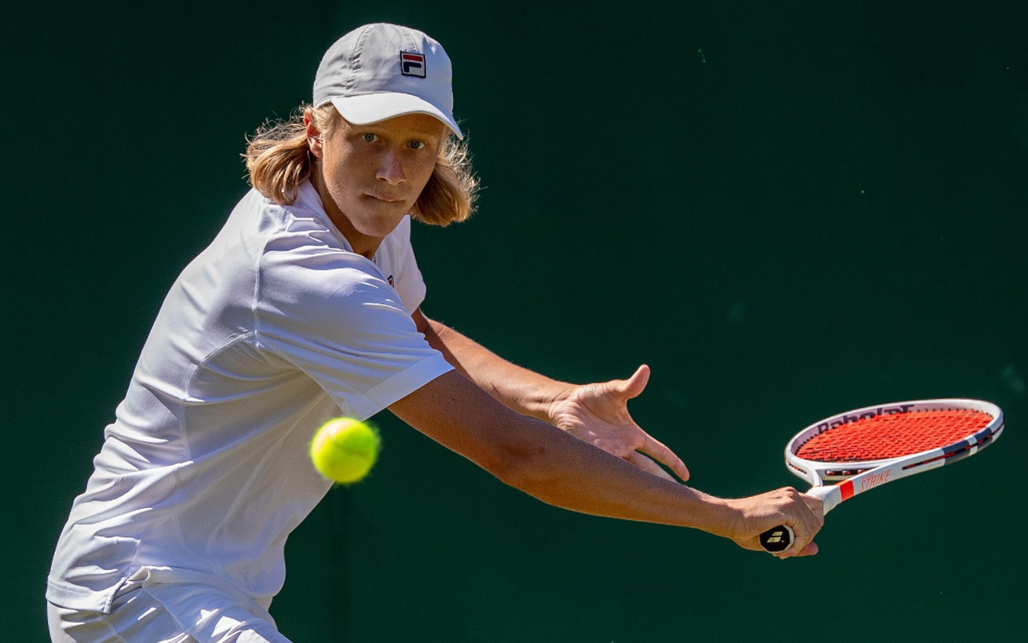 Leo Borg lo scorso luglio nelle qualificazioni del torneo Juniores di Wimbledon