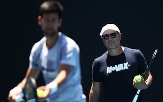 MELBOURNE, AUSTRALIA - JANUARY 13:  Marian Vajda coach of Novak Djokovic of Serbia looks on during a practice session ahead of the 2019 Australian Open at Melbourne Park on January 13, 2019 in Melbourne, Australia. (Photo by Julian Finney/Julian Finney/Getty Images)