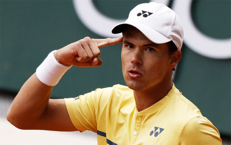 Il tedesco Altmaier esulta dopo il successo con Berrettini altmaier