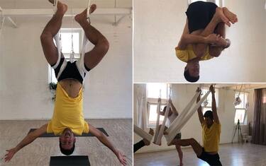 Djokovic o Spider-man? Ecco l'aerial yoga. VIDEO