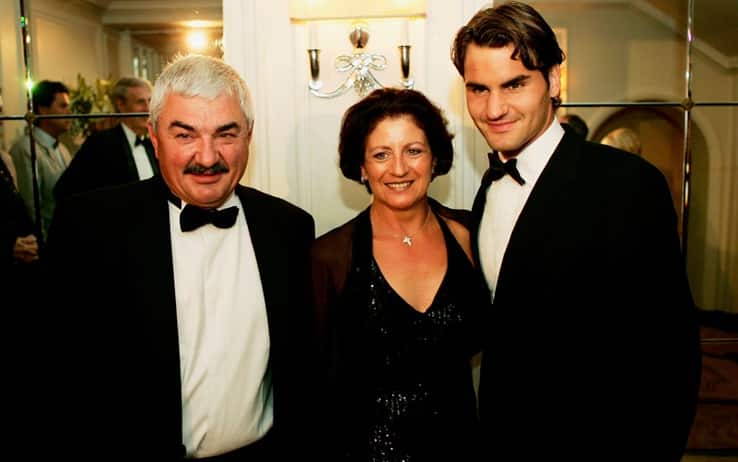 Federer con papà Robert e mamma Lynette