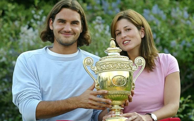 Roger e Mirka a Wimbledon nel 2003 