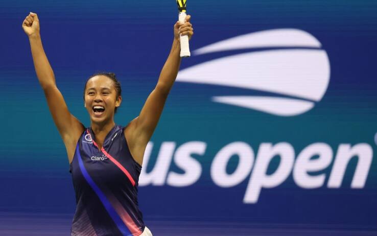 La gioia di Fernandez dopo aver battuto Naomi Osaka