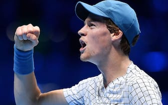 Jannik Sinner of Italy celebrates during the match against Hubert Hurkacz of Poland at the Nitto ATP Finals in Turin, Italy, 16 November 2021.
ANSA/ALESSANDRO DI MARCO