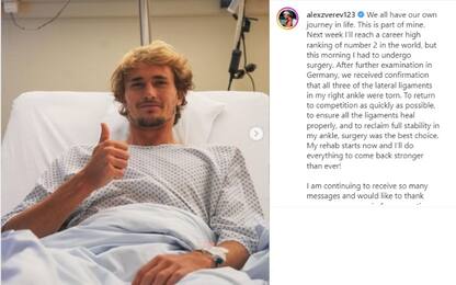 Zverev dopo l'operazione: "Tornerò al meglio"