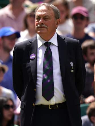 Former Wimbledon champion John Newcombe during day seven of the 2022 Wimbledon Championships at the All England Lawn Tennis and Croquet Club, Wimbledon. Picture date: Sunday July 3, 2022. (Photo by John Walton/PA Images via Getty Images)