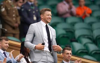 Adam Peaty in the Royal Box during day six of the 2022 Wimbledon Championships at the All England Lawn Tennis and Croquet Club, Wimbledon. Picture date: Saturday July 2, 2022.