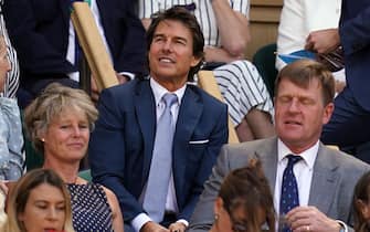 Tom Cruise in the Royal Box on day thirteen of the 2022 Wimbledon Championships at the All England Lawn Tennis and Croquet Club, Wimbledon. Picture date: Saturday July 9, 2022.