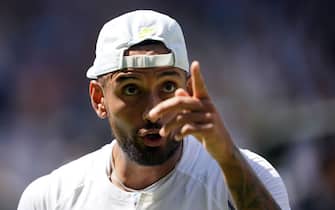 Nick Kyrgios during The Final of the Gentlemen's Singles against Novak Djokovic on day fourteen of the 2022 Wimbledon Championships at the All England Lawn Tennis and Croquet Club, Wimbledon. Picture date: Sunday July 10, 2022. (Photo by Zac Goodwin/PA Images via Getty Images)