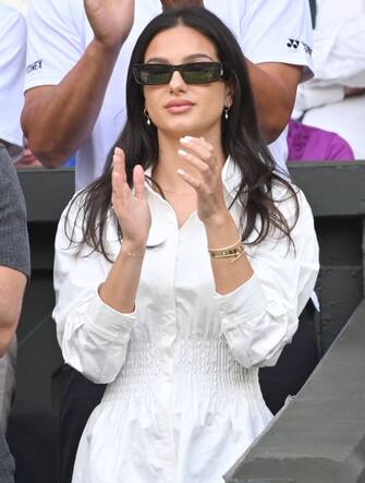 LONDON, ENGLAND - JULY 10: Costeen Hazi attends The Wimbledon Men's Singles Final at the All England Lawn Tennis and Croquet Club on July 10, 2022 in London, England. (Photo by Karwai Tang/WireImage)