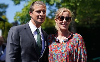 Bear and Shara Grylls arrive on day fourteen of the 2022 Wimbledon Championships at the All England Lawn Tennis and Croquet Club, Wimbledon. Picture date: Sunday July 10, 2022. (Photo by Zac Goodwin/PA Images via Getty Images)