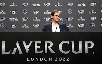 Roger Federer at the 02 Arena, London. The 20-time grand slam champion announced last week that he would bring his professional tennis career to a close after the Laver Cup that starts in London on Friday. Picture date: Wednesday September 21, 2022.
