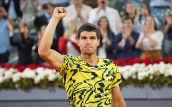 Carlos Alcaraz (SPA) vs Grigor Dimitrov (BUL) Masters Series Madrid 2023 in Madrid, Spain on April 30, 2023. (Photo by Cordon Press/Sipa USA)