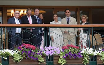 Roger Federer (Sui) during the 2023 Wimbledon Championships on July 3, 2023 at All England Lawn Tennis & Croquet Club in Wimbledon, England