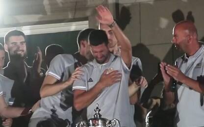 Djokovic in lacrime per la festa in Serbia