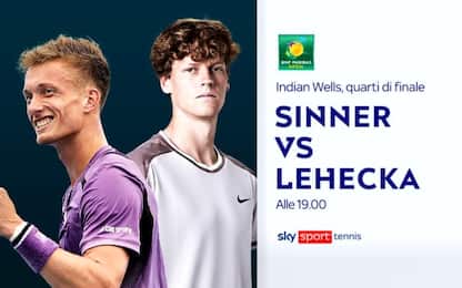 Sinner-Lehecka LIVE su Sky Sport Tennis alle 19