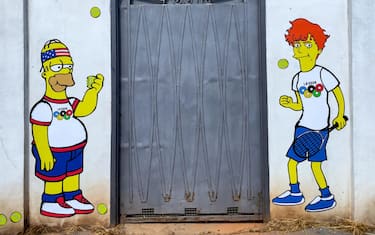 Sinner versione Simpson: il murale a Milano