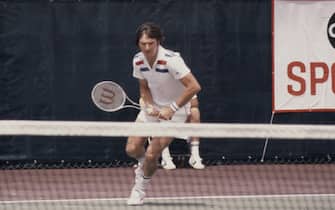 Las Vegas, NV - 1977: Jimmy Connors competing in the 1977 Alan King Tennis Classic, at Caesars Palace, on ABC Sports. (Photo by American Broadcasting Companies via Getty Images)
