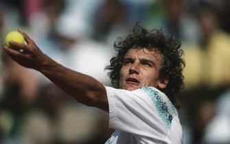 Mats Wilander in action during the 1991 Roland Garros French Open.   (Photo by Dimitri Iundt/Corbis/VCG via Getty Images)