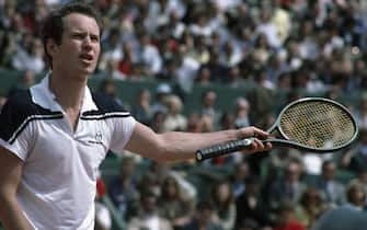 Tennis player John McEnroe yells during a match at the 1984 Roland Garros French Open. (Photo by Gilbert Iundt; Jean-Yves Ruszniewski/TempSport/Corbis/VCG via Getty Images)