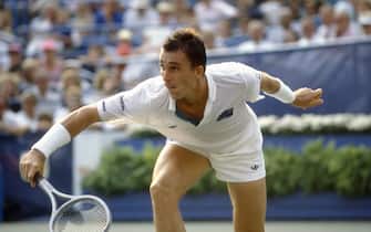 NEW YORK - CIRCA 1989: Ivan Lendl of the Czechoslovakia hits a return during the Men's 1989 US Open Tennis Championships circa 1989 at the USTA National Tennis Center in the Queens borough of New York City. (Photo by Focus on Sport/Getty Images)