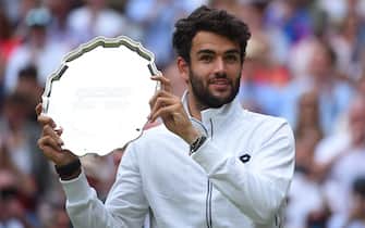 Matteo Berrettini (ITA) during the men's final at the 2021 Wimbledon Championships at the AELTC in London, UK on July 11, 2021. Photo by Corinne Dubreuil/ABACAPRESS.COM