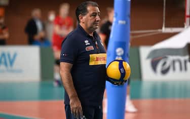 Italian coach Ferdinando  De Giorgi  during  Friendly game 2021 - Italy vs Belgium, Volleyball Test Match in Mantova, Italy, August 25 2021