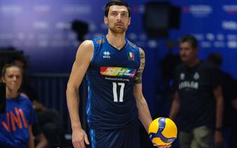 Portrait of Simone Anzani (ITA)  during  Volleyball Nations League - Man - Italy vs Netherlands, Volleyball Intenationals in Bologna, Italy, July 20 2022