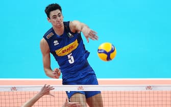 Alessandro Michieletto during the FIVB Volleyball Nations League Men's Pool 6 match between Italy and Netherlands in Gdansk, Poland on July 10, 2022. (Photo by Piotr Matusewicz/PressFocus/SIPA USA) France OUT, Poland OUT