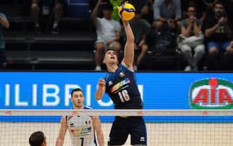 Pipe of Yuri Romano (ITA)  during  Volleyball Nations League - Man - Italy vs Netherlands, Volleyball Intenationals in Bologna, Italy, July 20 2022