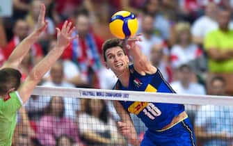 Romano Yuri during the FIVB Men's World Championship 2022 match between Slovenia and Italy on September 10, 2022 in Katowice, Poland. (Photo by PressFocus/Sipa USA)France OUT, Poland OUT