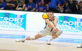 Bump of Fabio Balaso (ITA)  during  Volleyball Nations League - Man - Italy vs Netherlands, Volleyball Intenationals in Bologna, Italy, July 20 2022