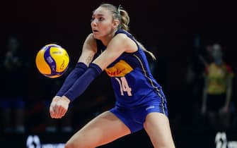 APELDOORN, POLAND - OCTOBER 13: Elena Pietrini of Italy  during the    match between Italy v Brazil at the Omnisport on October 13, 2022 in Apeldoorn Poland (Photo by Pim Waslander/Soccrates/Getty Images)