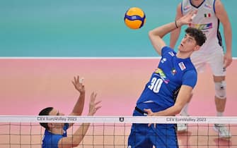 Foto Alfredo Falcone/LaPresse 14 Settembre 2023 - Roma, Italia - sport, Pallavolo - Palalottomatica 
Semifinale Campionato Europeo Pallavolo Italia vs Francia
Nella foto:Leandro Mosca

Foto Alfredo Falcone/LaPresse September 14, 2023 Rome, Italy - Palalottomatica 
Semifinal European Volleyball Championship Italy vs France
 In the pic:Leandro Mosca