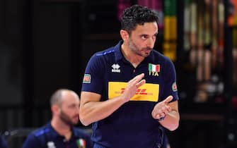 Davide Mazzanti (Head Coach of Italy)  during  Test Match - Women Italy vs Women Bulgaria, Volleyball Test Match in Florence, Italy, May 22 2022