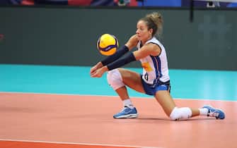 Zadar, Croatia, August 20th 2021 Monica De Gennaro (6 Italy) in action during  CEV EuroVolley 2021 Women volleyball game between Italy v  Belarus - Kresimir Cosic Hall in Zadar, Croatia  (Photo by NENAD OPACIC/SPP/Sipa USA)