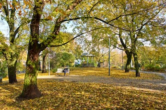 TALLINN, ESTONIA - OCTOBER 14:  A park near the old town on October 14, 2019 in Tallinn, Estonia. (Photo by EyesWideOpen/Getty Images)