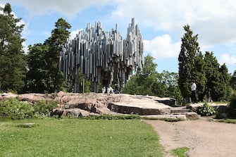 Sibelius Monument, Sibelius Park, Helsinki, Finland, 2011. Made from stainless steel, this monument to Jean Sibelius (1865-1957), Finland's greatest composer, was unveiled in 1967. It was designed by Eila Hiltunen. (Photo by The Photo Collector/Print Collector/Getty Images)